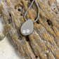 J-1502 - Teardrop with Paw Prints - Silver-tone - Pendant with Chain