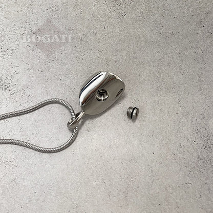 J-1513 Cowboy Hat - Silver-Tone - Pendant with Chain