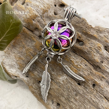 J-1516 - Dream Catcher Locket - Pendant with Chain