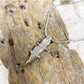 J-156 - Alligator Silver-Tone Pendant With Chain Clearance