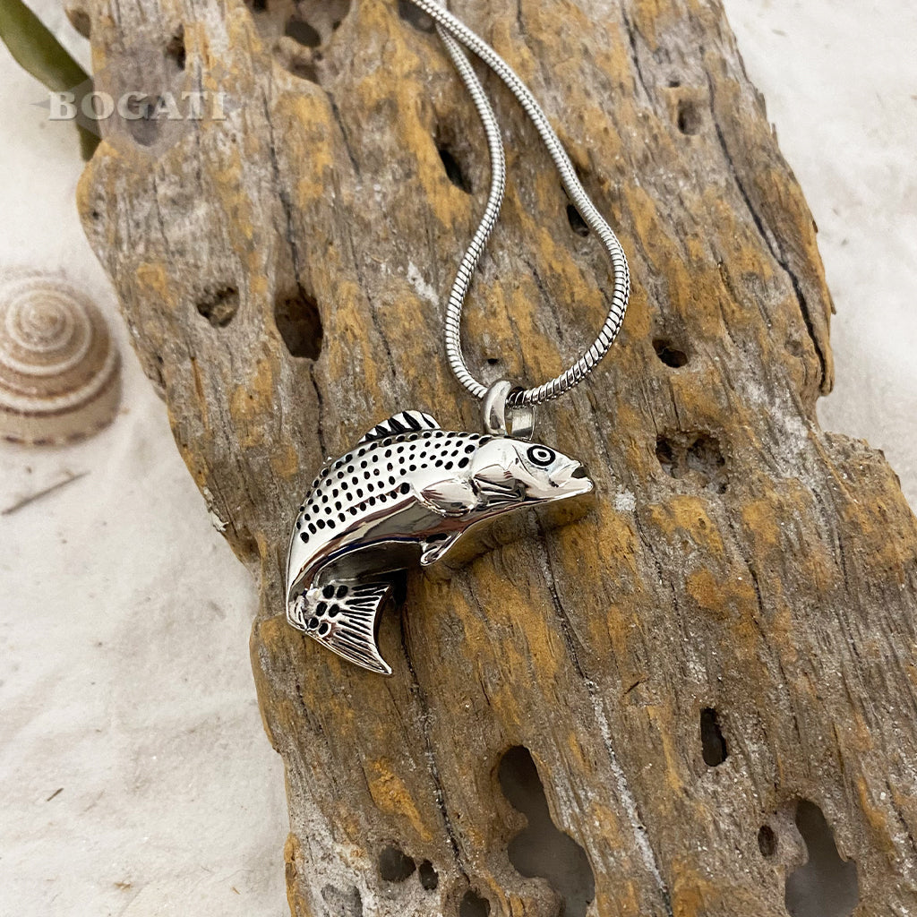 J-159 - Fish - Silver-tone - Pendant with Chain