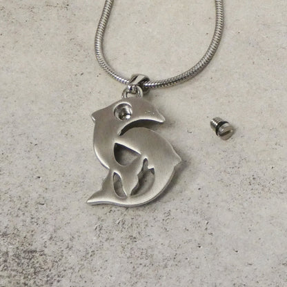 J-161 - Two Dolphins Pendant With Chain Clearance