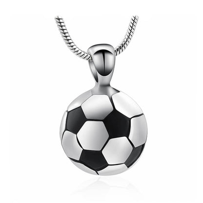 J-1610 - Soccer Ball - Silver-tone - Pendant with Chain