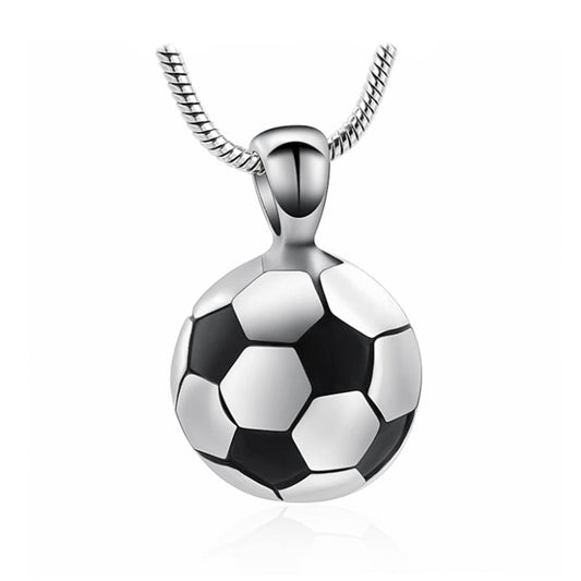 J-1610 - Soccer Ball - Silver-tone - Pendant with Chain