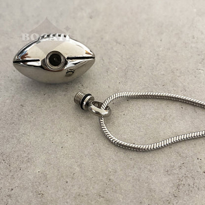 J-1613 - Football - Silver-tone - Pendant with Chain
