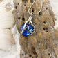 J- 1927 - Blue Crystal Heart -Mom or Dad- Pendant with Chain