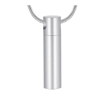 J-202 - Cylinder - Silver-tone - Pendant with Chain