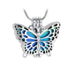 J-2055 - Rainbow Butterfly Locket - Pendant with Chain and Chain