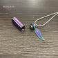 J-207 Rainbow Cylinder with Wing - Pendant with Chain