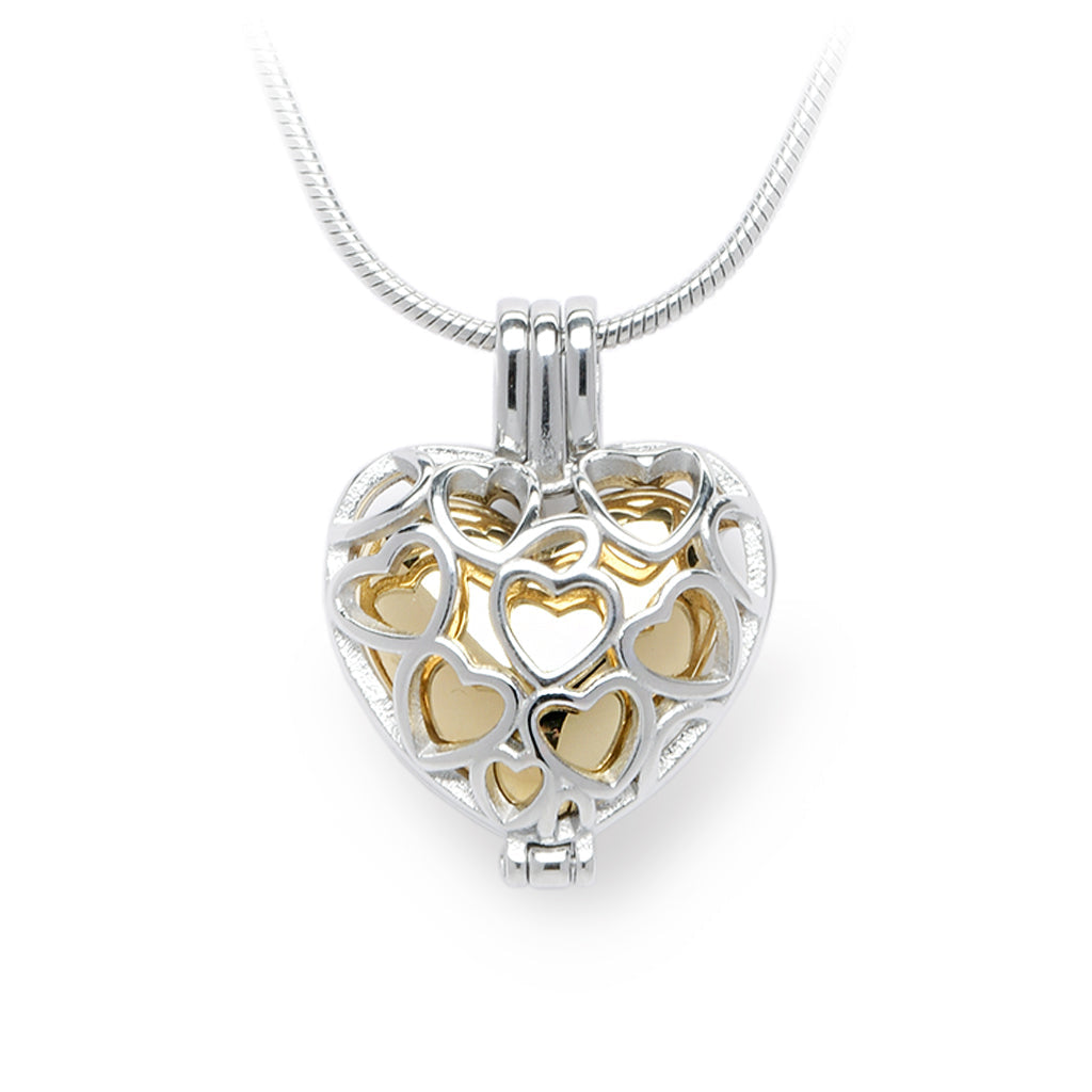 J-2080 - Heart Locket Pendant With Chain Gold