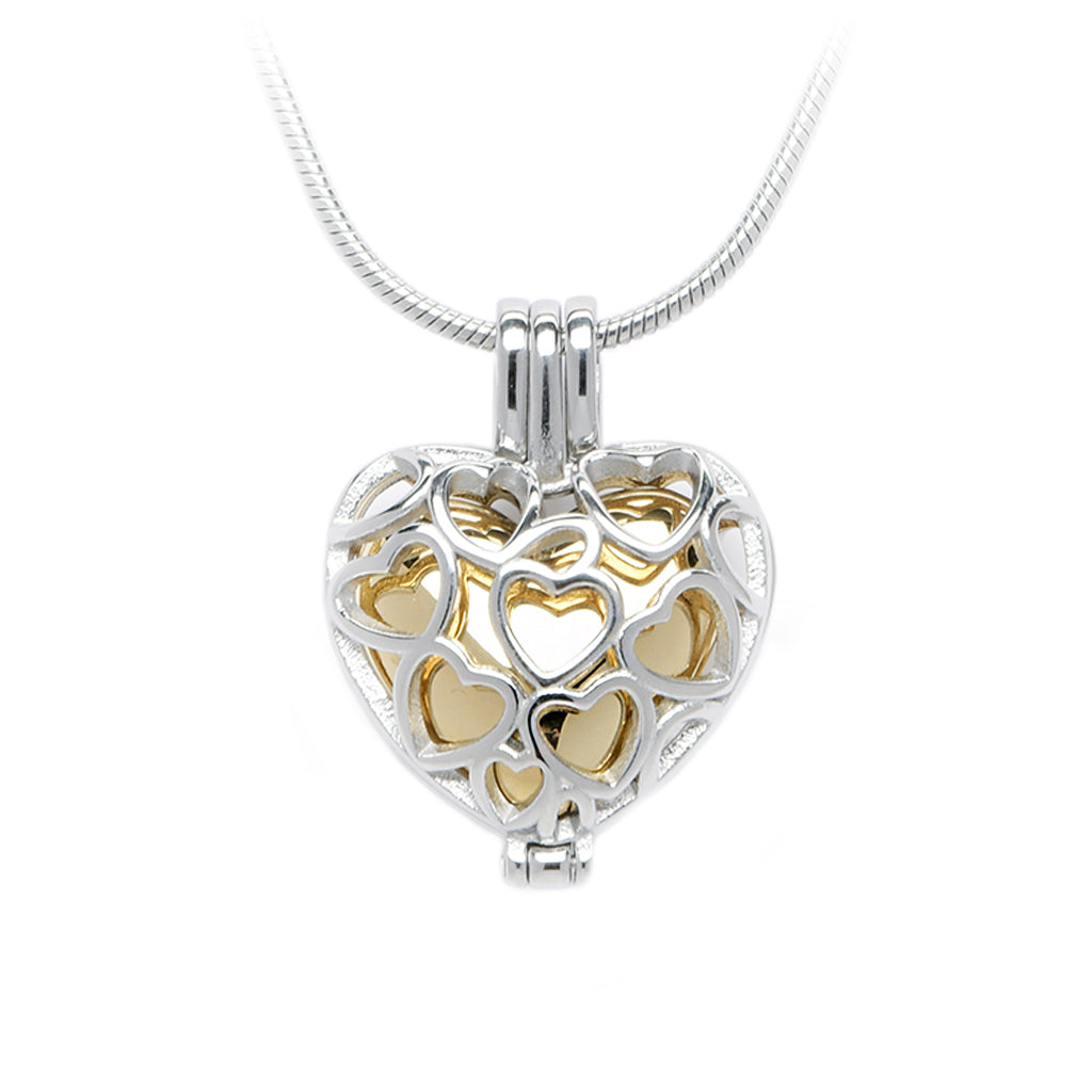 J-2080 - Heart Locket - Pendant with Chain Gold