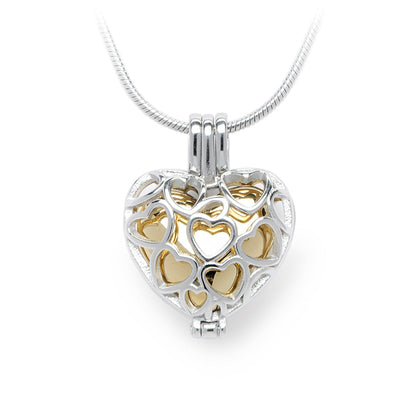 J-2080 - Heart Locket Pendant With Chain Gold