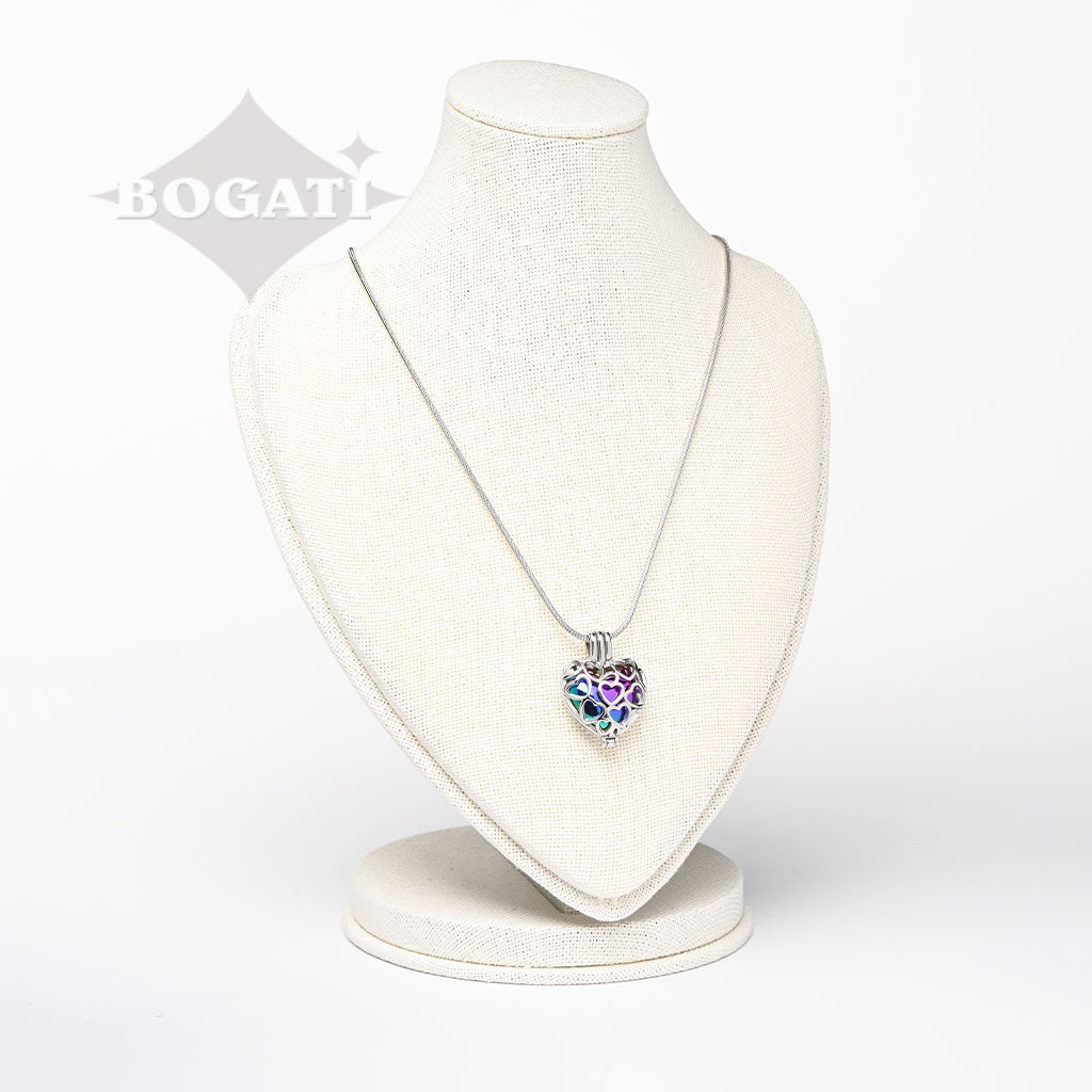 J-2080 - Heart Locket Pendant With Chain