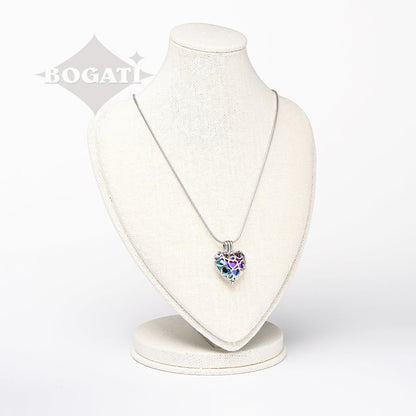 J-2080 - Heart Locket Pendant With Chain