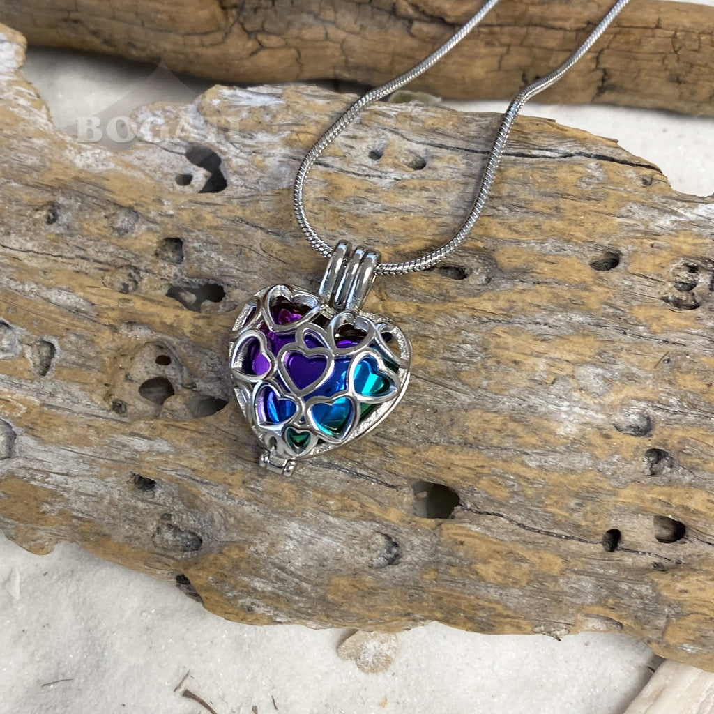 J-2080 - Heart Locket Pendant With Chain