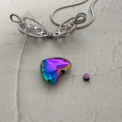 J-2080 - Heart Locket Pendant With Chain