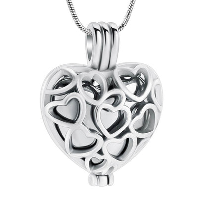 J-2080 - Heart Locket - Silver-tone - Pendant with Chain