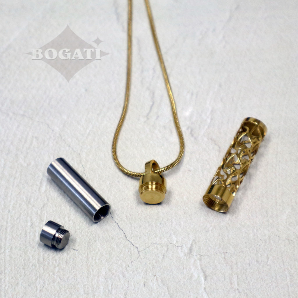 J-2090- Silver Carved Heart Cylinder - Pendant with Chain