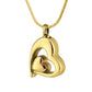 J-211 - Heart Within A Heart - Gold-tone - Pendant with Chain