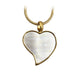 J-214 - Gold-tone Heart with Mother of Pearl Surface - Pendant with Chain