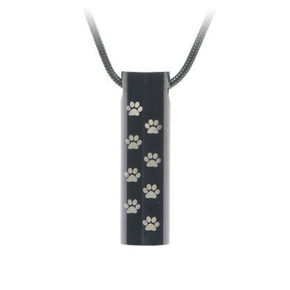 J-222 - Paw cylinder - Pendant with Chain Black
