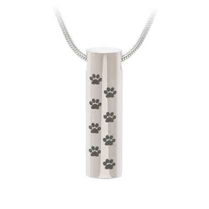 J-222 - Paw cylinder - Pendant with Chain Silver