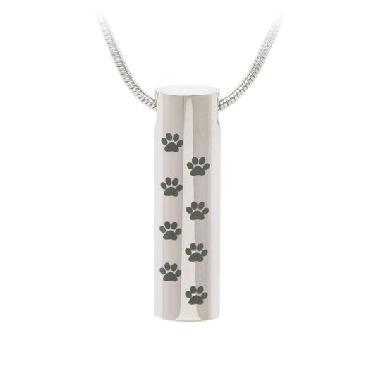 J-222 - Paw cylinder - Pendant with Chain Silver