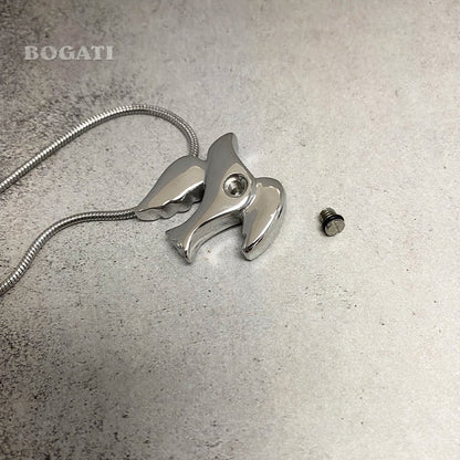 Opening a Dove in Flight - Silver-tone - Pendant for ashes