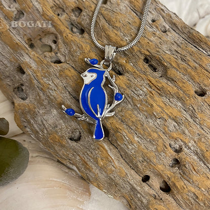 Blue jay - Cremation Necklace - Bogati