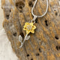 Flower with Clear Stones - Pendant with Chain for ashes