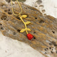 J-2324 - Rose Flower with Stem and Leaves - BOGATI EXCLUSIVE! - Pendant with Chain