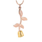 J-2324 - Rose Flower with Stem and Leaves - BOGATI EXCLUSIVE! - Pendant with Chain - Gold-Rose Gold