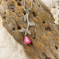 J-2324 - Rose Flower with Stem and Leaves - BOGATI EXCLUSIVE! - Pendant with Chain