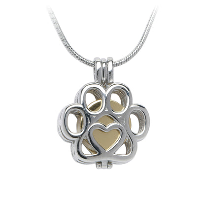 J-260 - Paw Locket - Pendant with Chain Gold