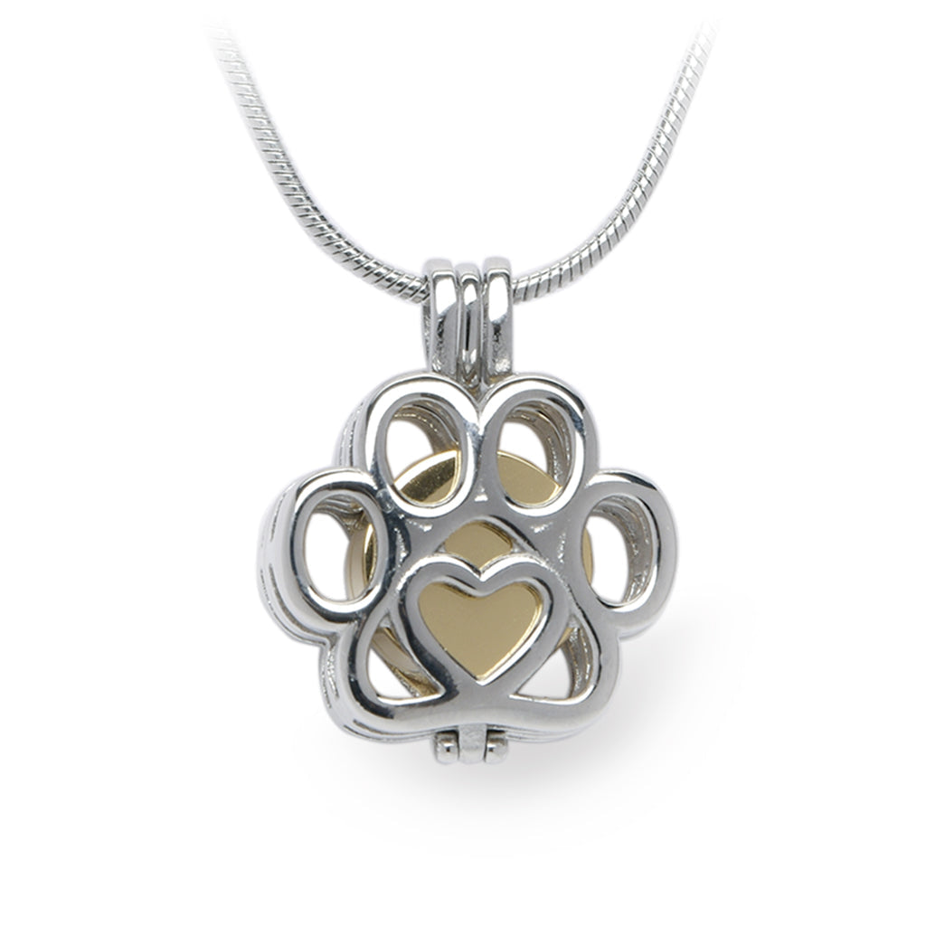 J-260 - Paw Locket Pendant With Chain Gold