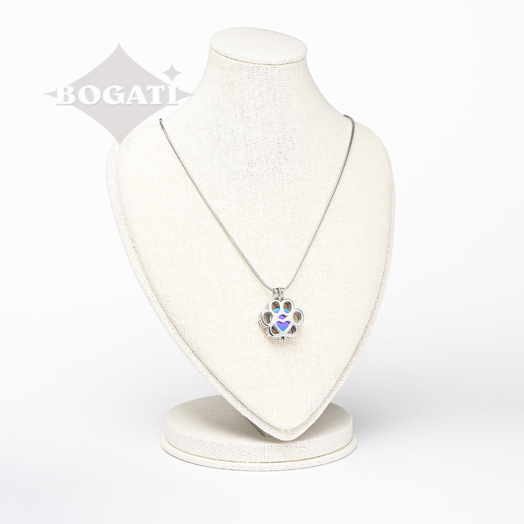 J-260 - Paw Locket Pendant With Chain