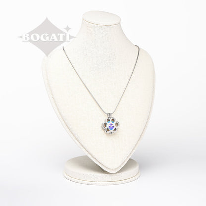 J-260 - Paw Locket Pendant With Chain