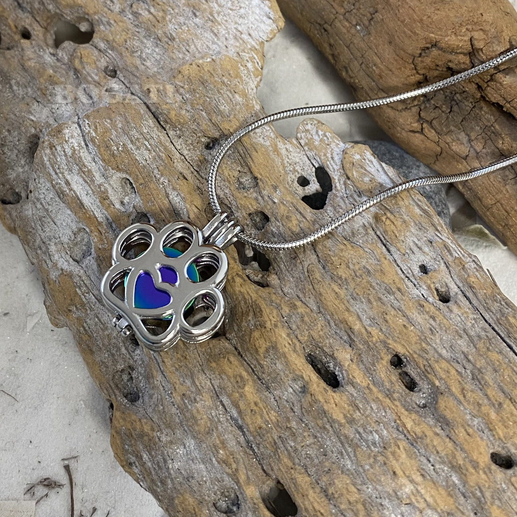 J-260 - Paw Locket Pendant With Chain