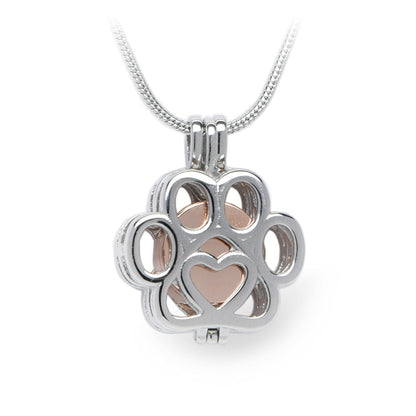 J-260 - Paw Locket Pendant With Chain Rose Gold