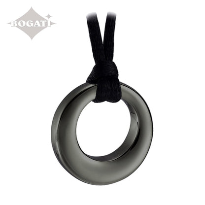 J-390- Circle of Life - gunmetal-tone - Pendant with Rope