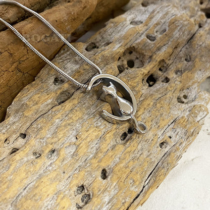 J-410 Cat In The Moon - Pendant With Chain