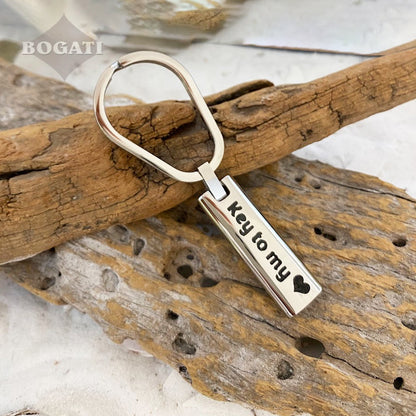 J-411 - Cylinder Bar Keychain Key To My Heart