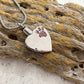 J-425 Sparkling Paw Print Silver-tone Heart - Pendant with Chain