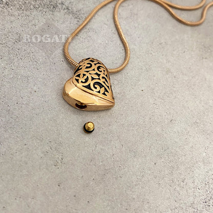 J-432 - Filigree Heart - Pendant with Chain