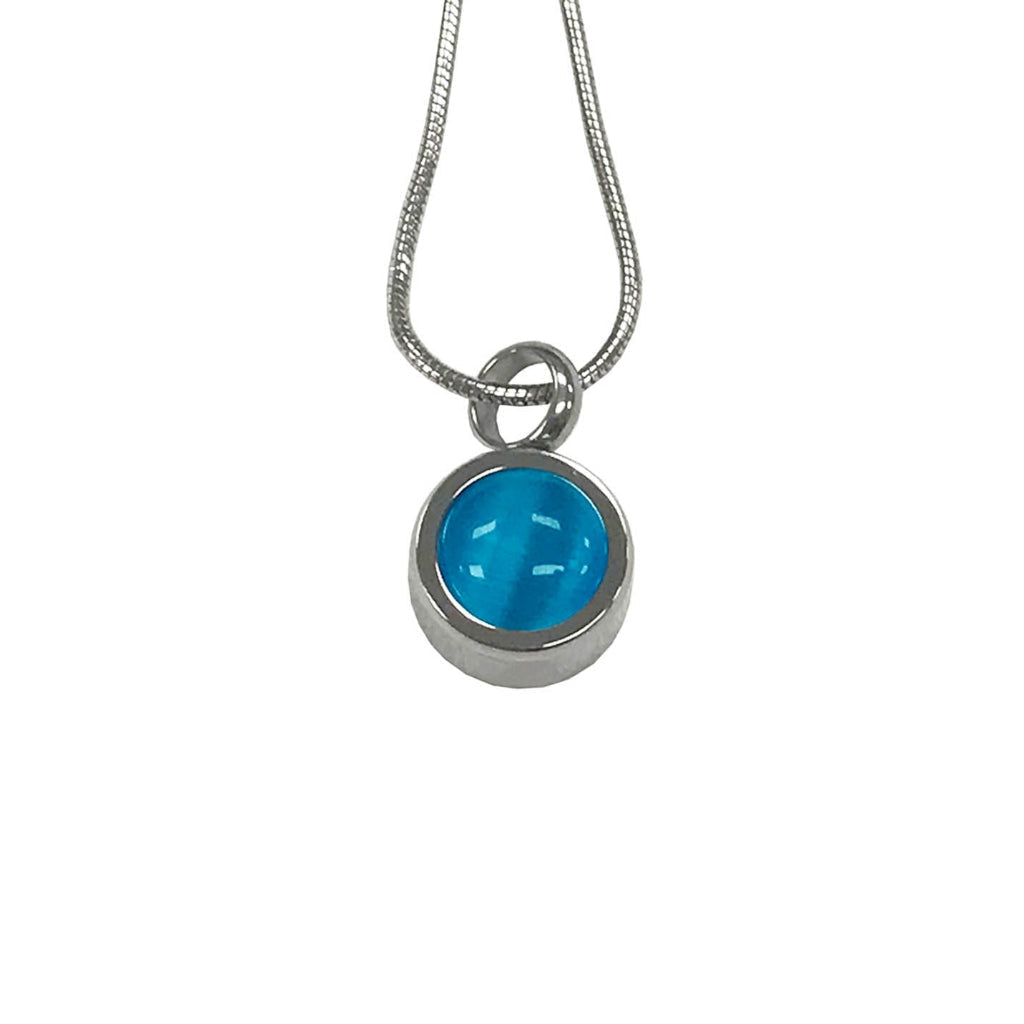 J-446 Blue Stone Moon drop - Cremation Pendant