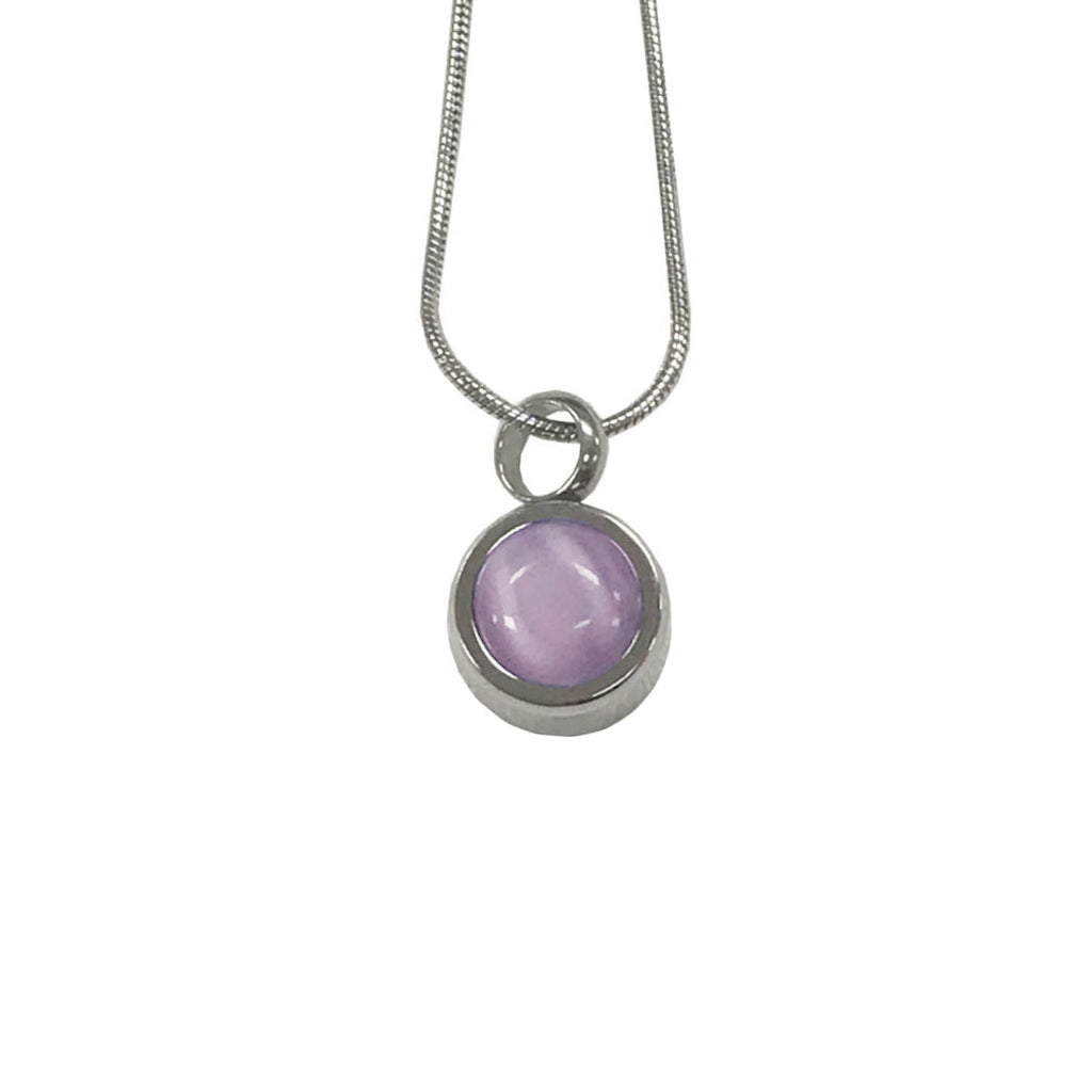 J - 446 Stone Moondrop - Pendant With Chain Lilac