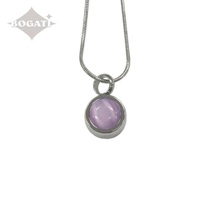 J - 446 Stone Moondrop - Pendant With Chain Lilac