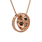 J-500 - Intertwining Rings with Heart-Paw Charm - Pendant with Chain - Rose Gold