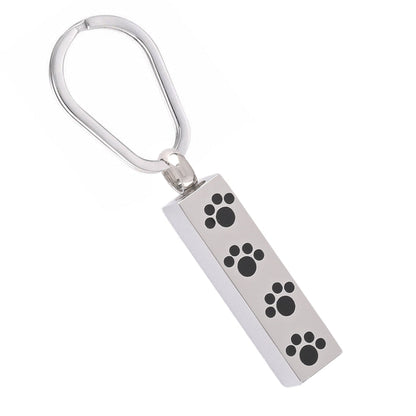 J 600 Bar with Four Paw Prints Keychain