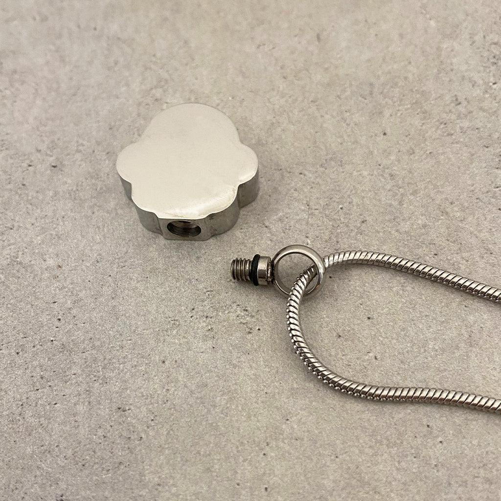 J-620 - Black Paw - Silver-tone - Pendant with Chain
